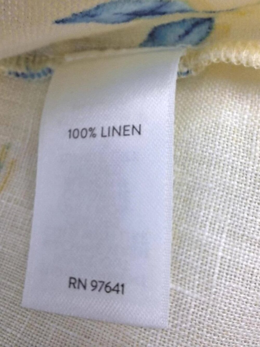 J. Jill Love Linen Floral Pintuck Top Women’s sz M Yellow Blue Coastal Boho - Picture 7 of 8